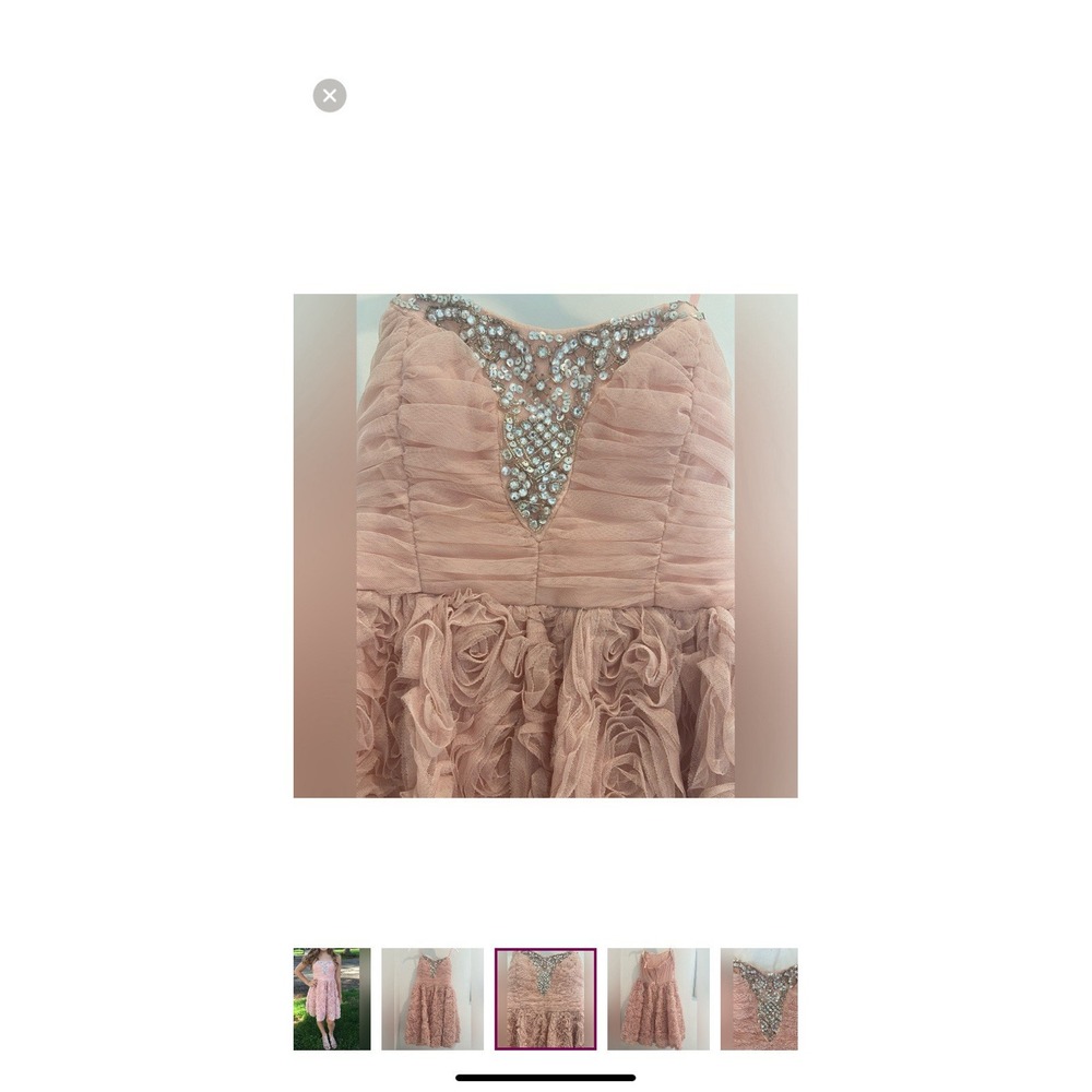 Strapless Princess Style Semi-Formal Dress‎ By Trixxi Bat Mitzvah Juniors Size 1 - Picture 3 of 6
